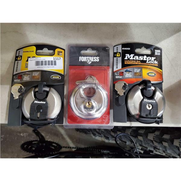 Lot of 3 Heavy Duty  Round Keyed Locks - New in Packaging