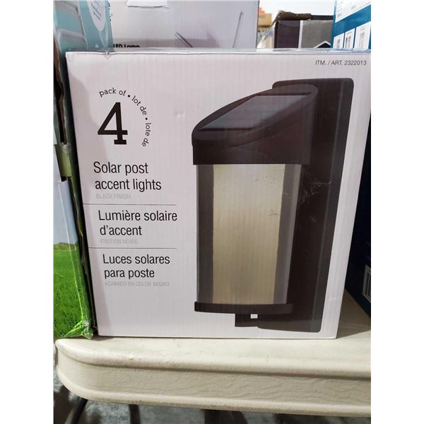 Package of 4 Solar Post Accent Lights - OPEN BOX - SOLD AS IS