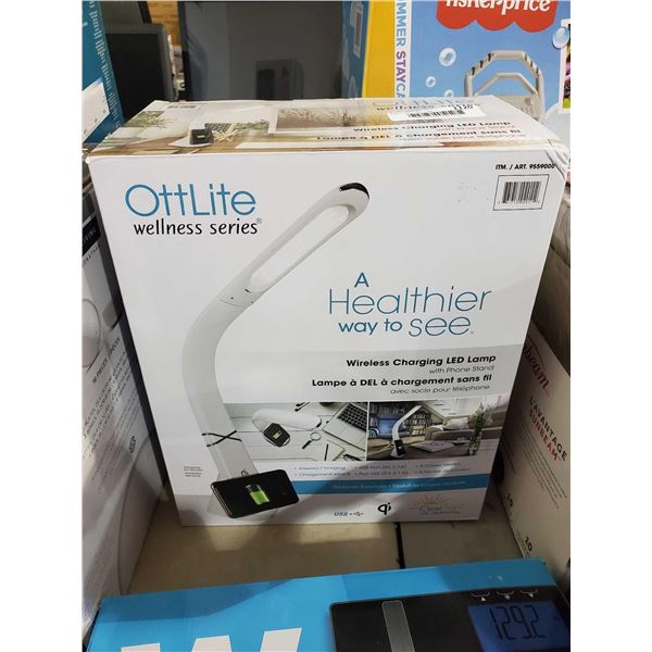 OttLite Wireless Charging LED Lamp with Color Changing Base -OPEN BOX - SOLD AS IS