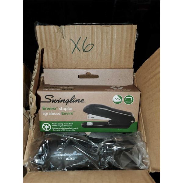 Lot of 6 New Swingline Mini Desk Staplers