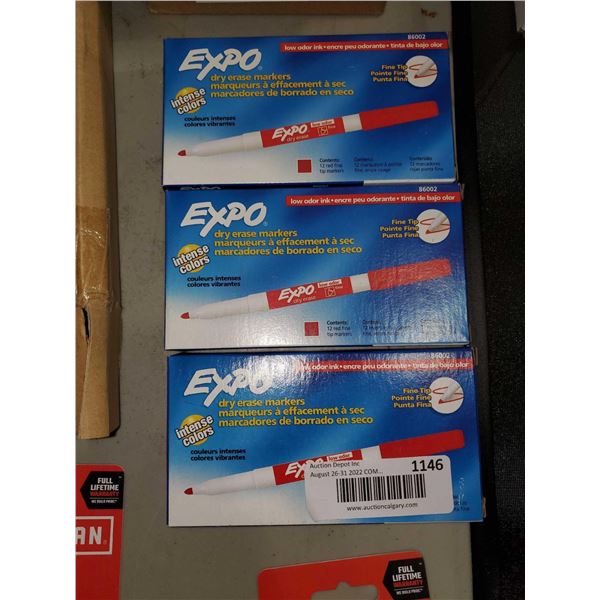 6 Packs of 12 Red Expo White Board Markers 6X12