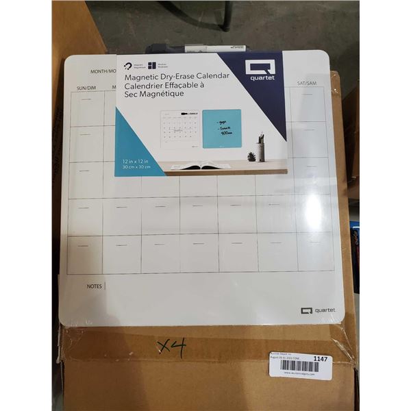 Lot of 4  NEW Quarter Magnetic Dry Erase Calendar with Markers