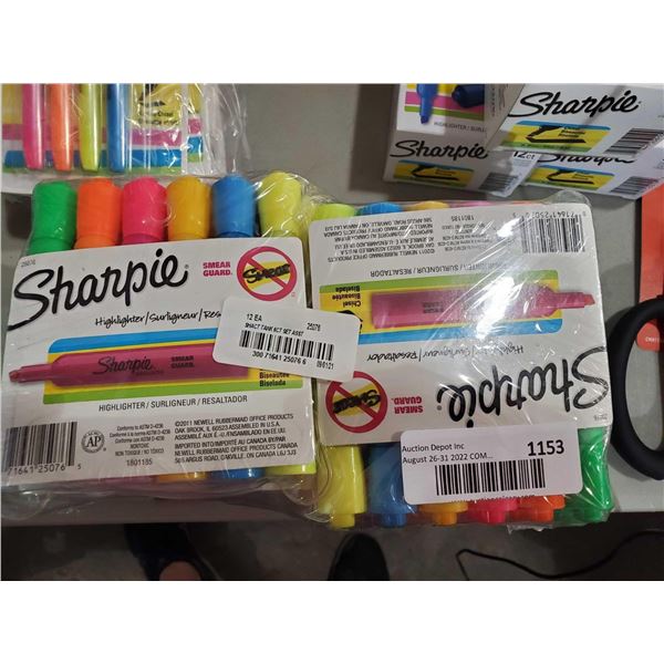 NEW Sharpie Highlighter Multi Color Packs 12 packs of 6