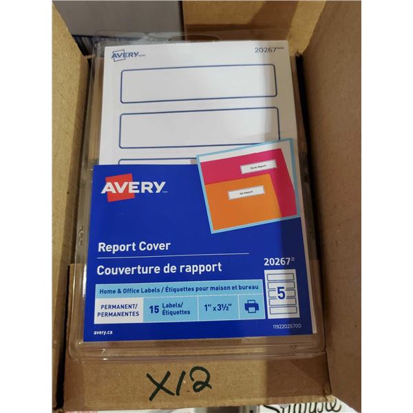 Avery Report Cover Printable Labels 12 packs of 15 Stickers