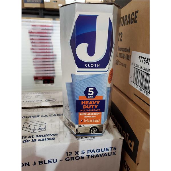 New J-Cloth Heavy Duty Reusable Cloths 12 packs of 5