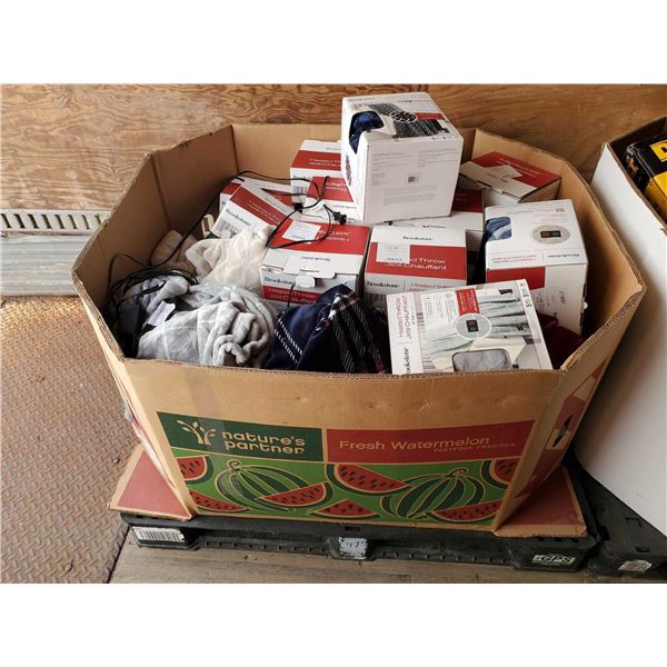 WHOLESALER PALLET LOT of Brookstone Heated Throw Blankets - SOLD AS IS