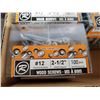 Image 2 : New  #12 2-1/2" Wood Screws 9 boxes,100pc per box