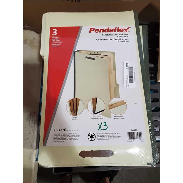 Pendaflex Legal Size Classification Folders - 6 Section - Lot of 3