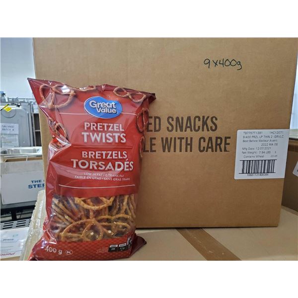 Great Value Lightly Salted Pretzel Twists 9x400g