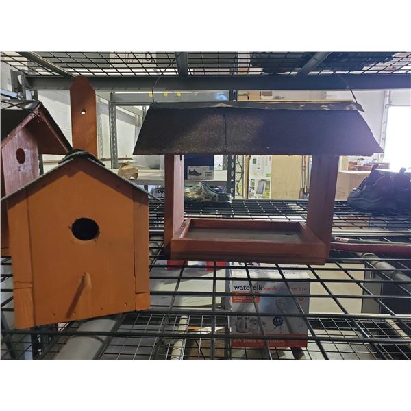 Lot of 2 handmade bird feeders & house