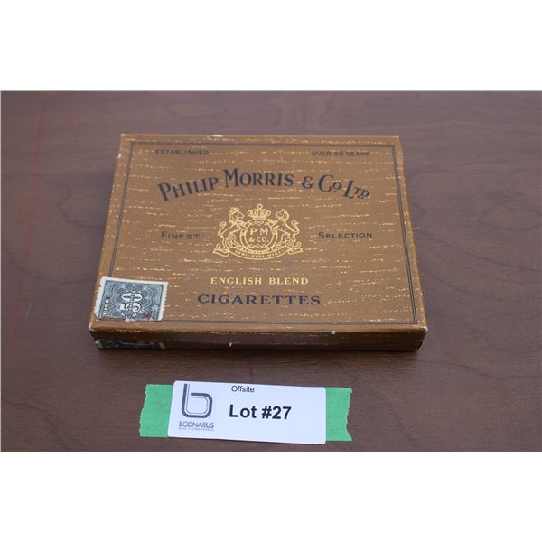 Phillip Morris + Co cigarette box