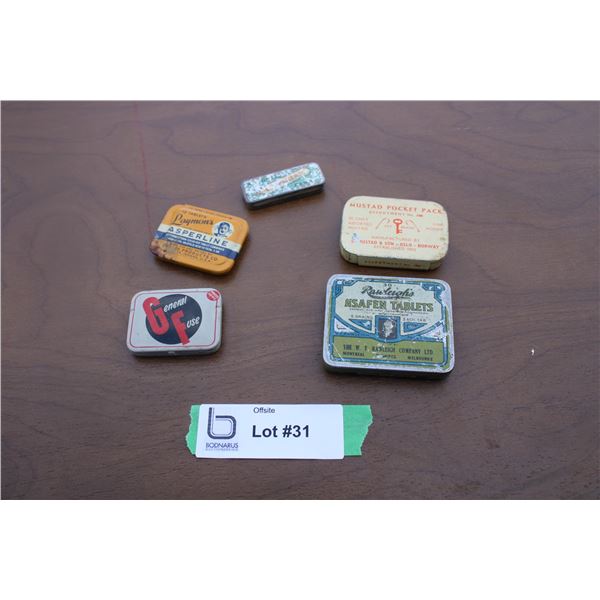 (5) Various tins
