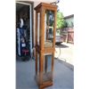 Image 3 : Wood display cabinet with glass shelves and light - working (shelves not pictured but included with 