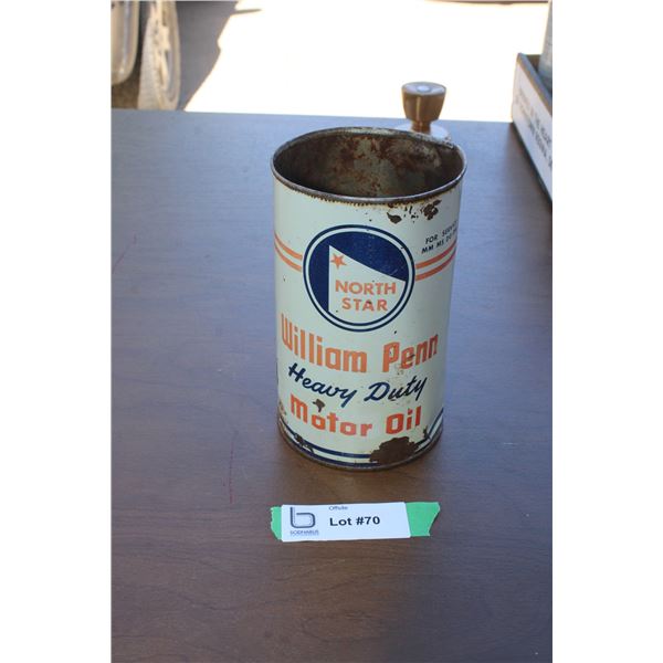 William Penn motor oil can