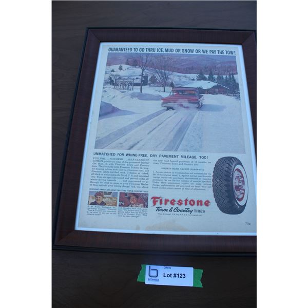 Firestone framed advertising