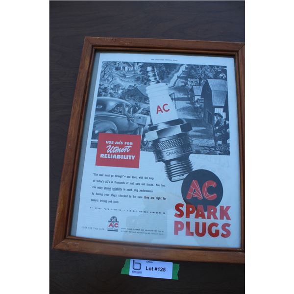 AC Spark Plugs framed advertising