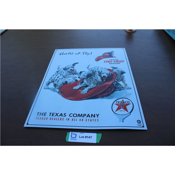 Texaco Metal Sign - repro (some dents)
