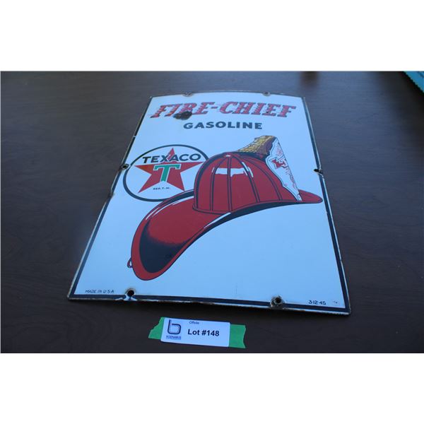 Texaco Fire Chief (enamel?) sign