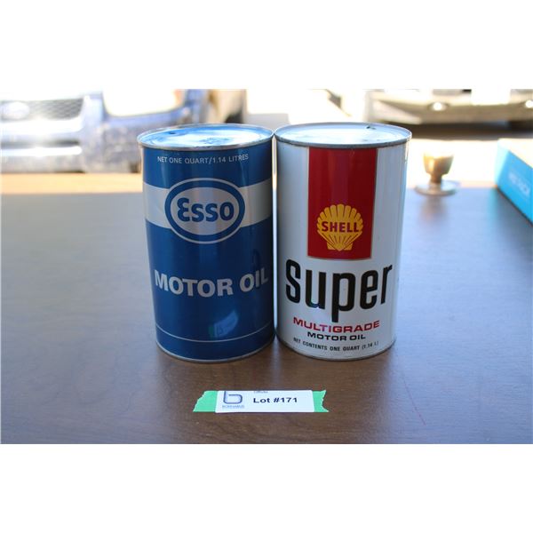 (2) Esso + Shell Oil Can 1qt