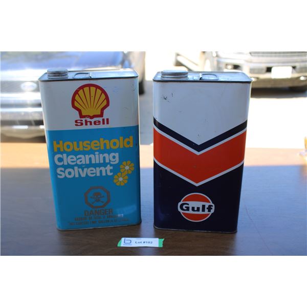 (2) Shell + Gulf can - 1 gal