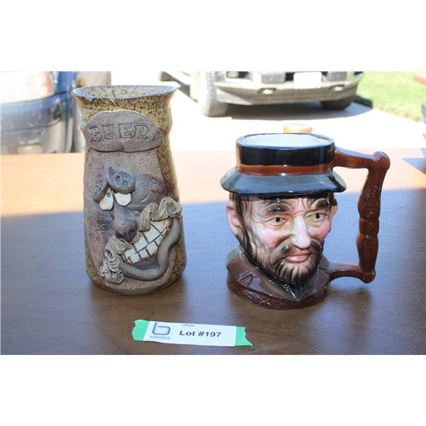 (2) Mugs - pottery + ceramic