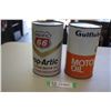 Image 1 : (2) 1 qt Oil Cans - Gulf + Pacific 66