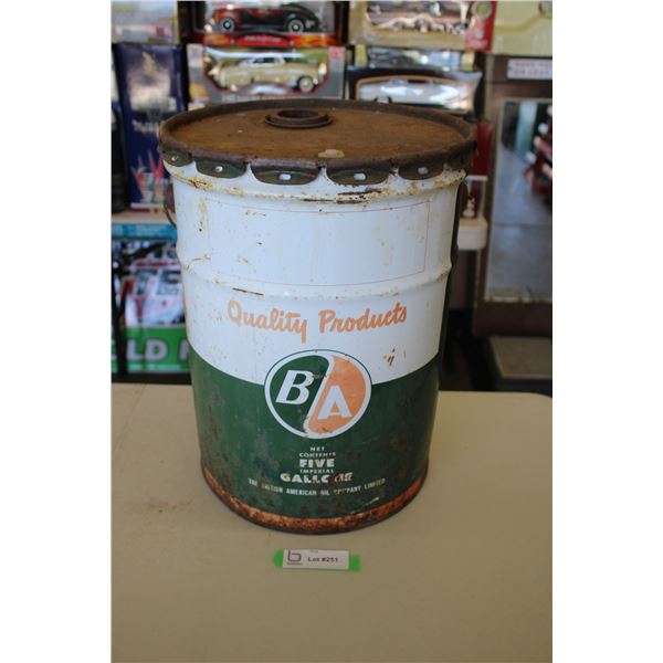 B/A Motor Oil Pail - 5 gal