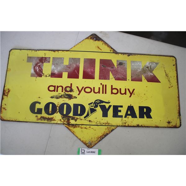 Think Good Year metal sign