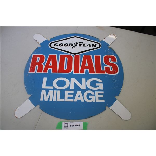 Good Year Long Mileage metal sign