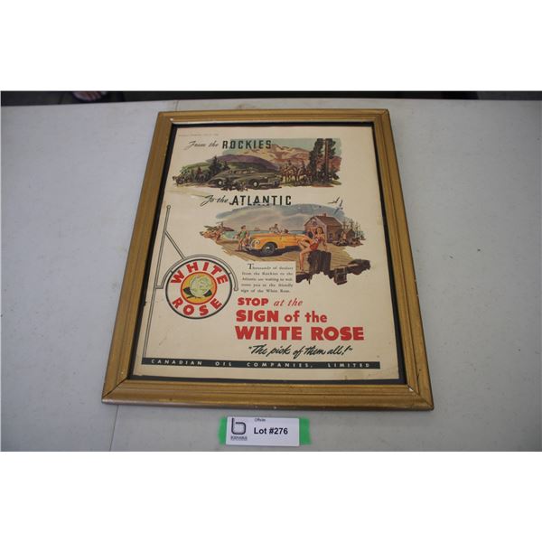 White Rose Sign - framed advertising