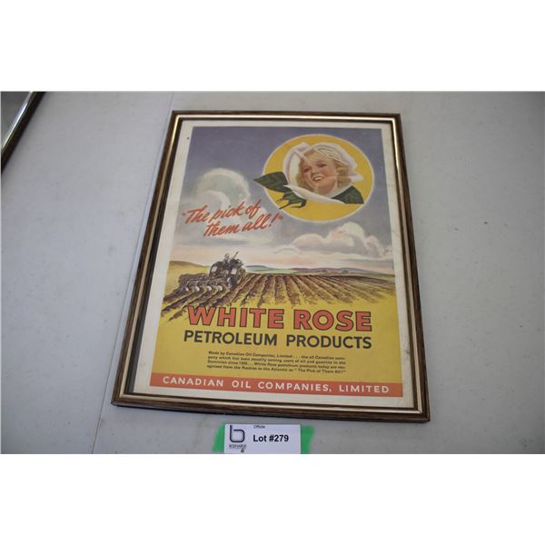 White Rose Petroleum - framed advertising