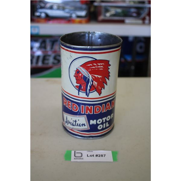 Red Indian Aviation Motor Oil Can - 1 qt