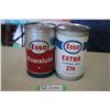 Image 1 : (2) Esso + Extra Motor Oil Can - 1 qt