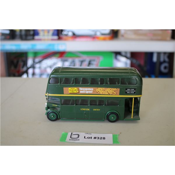 London Double Decker Bus with matchstick advertisement