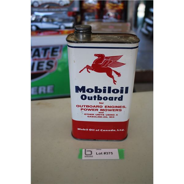 Mobiloil outboard oil tin