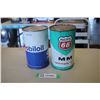 (2) Motor Oil Cans - Mobiloil + Pacific 66