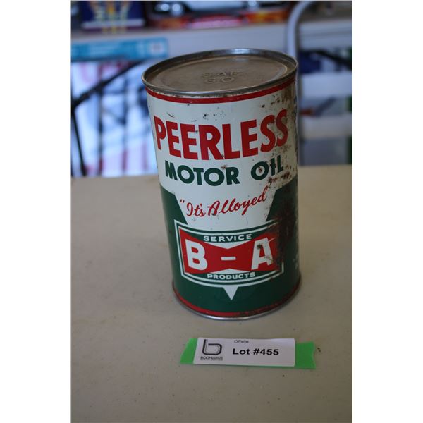 B/A Peerless Motor Oil Can - 1 quart