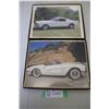 Image 1 : (2) Framed Pictures - 60 Corvette, Mustang