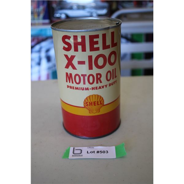 Shell X-100 oil can - 1 qt