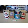 Image 1 : (4) Oil Cans -Texaco, Safeway, Gulf, Mobiloil