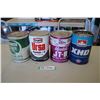 Image 1 : (4) Heavy Duty oil cans - Quaker State, Texaco, Mystik, Petro Canada