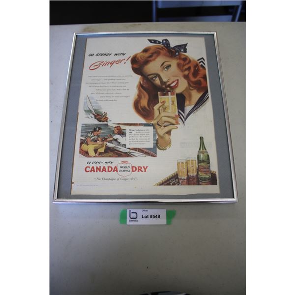 Framed Advertisement - Canada Dry Ginger