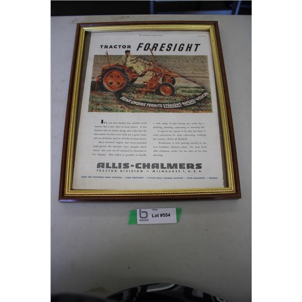 Framed Advertisement - Allis-Chalmers Tractor Foresight