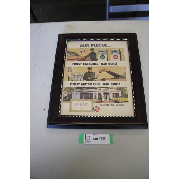 Framed Advertisement - B/A Our Pledge