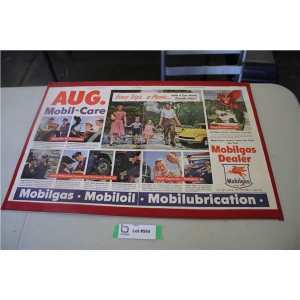 Mobilgas Advertisement (on cardboard) - Mobil-Care