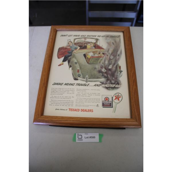 Framed Advertisement - Texaco Dealers