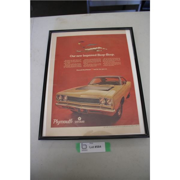 Framed Advertisement - Plymouth Roadrunner