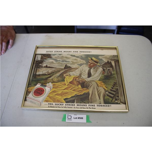 Framed Advertisement - Lucky Strike Cigarettes
