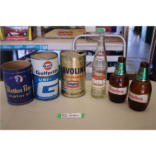 (3) Oil Cans + (3) Bottles