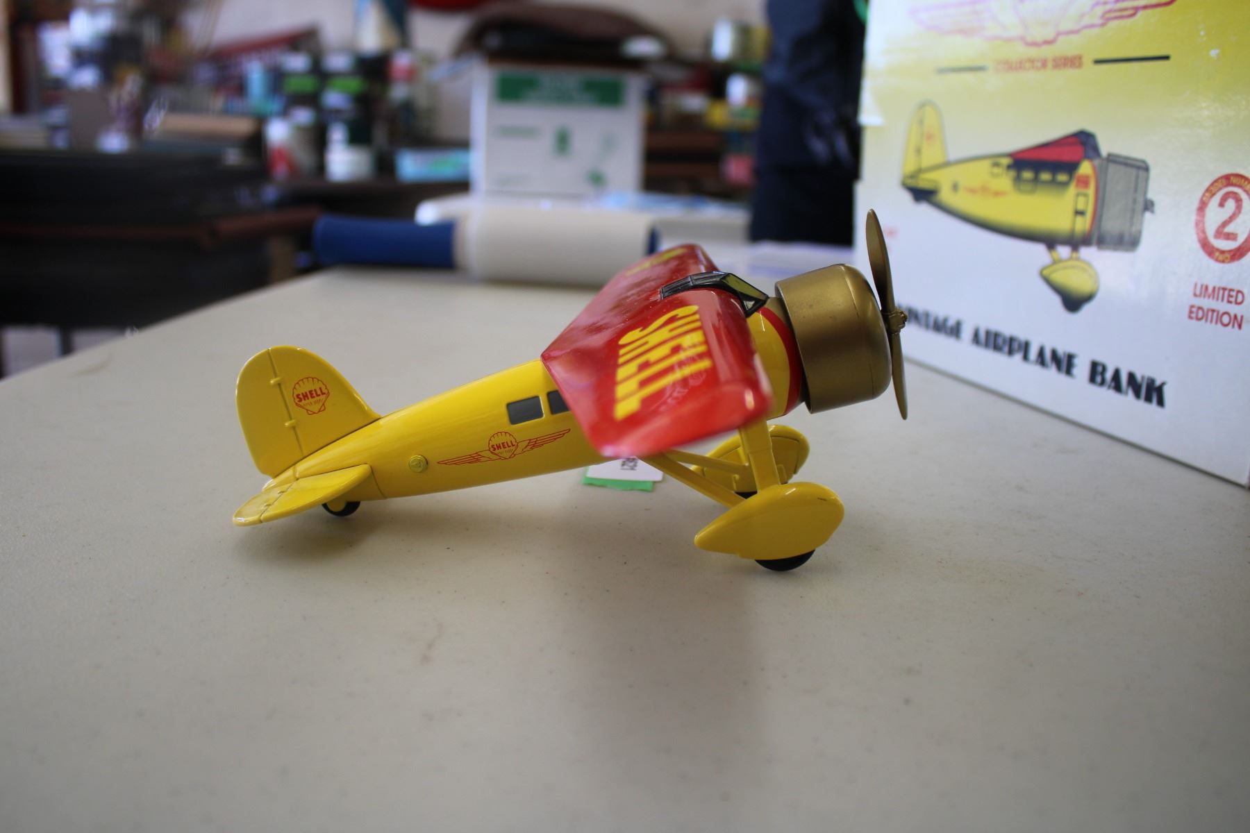 Shell Model Airplanes Shell Vintage Airplane Bank diecast